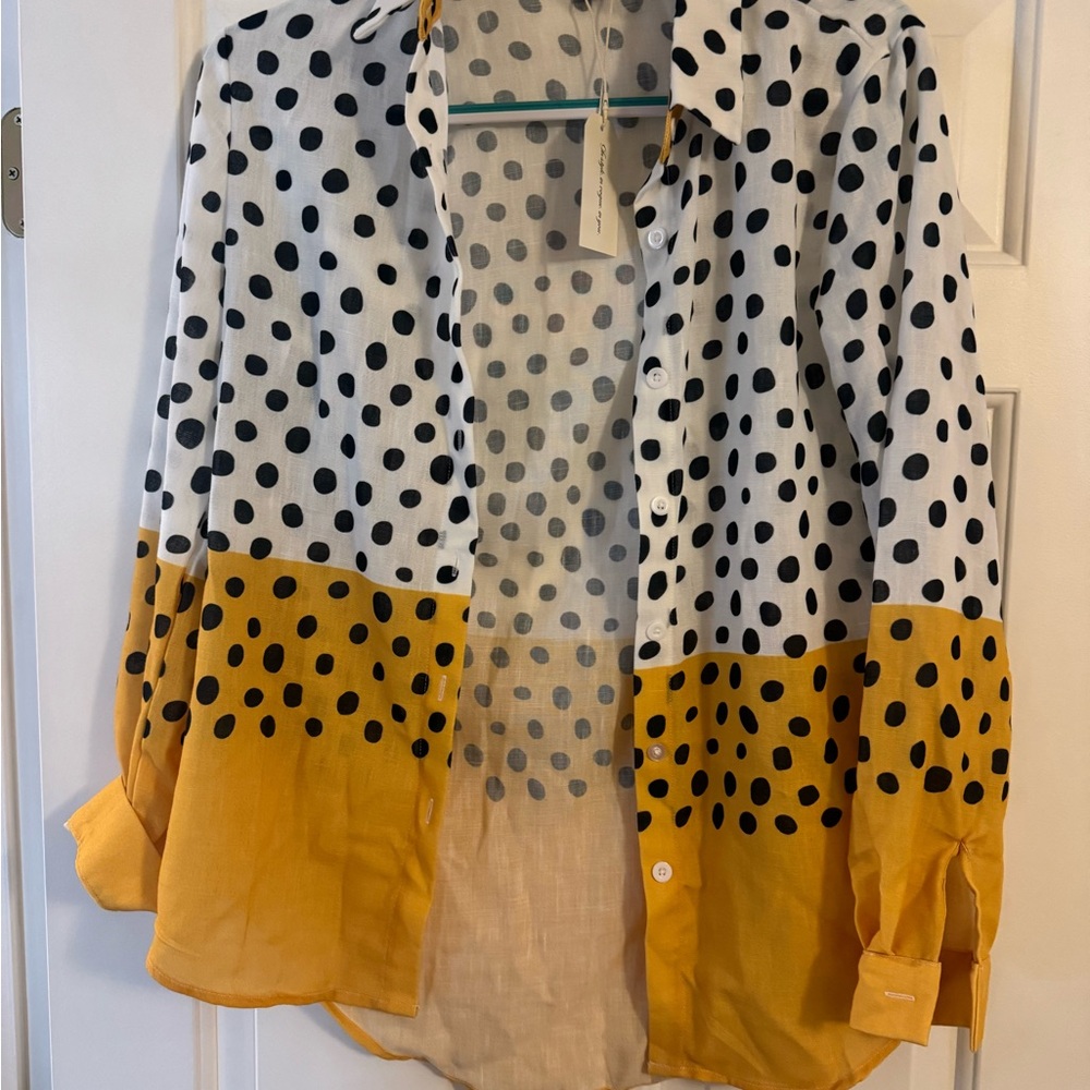 Polka Dot Button-Up Shirt